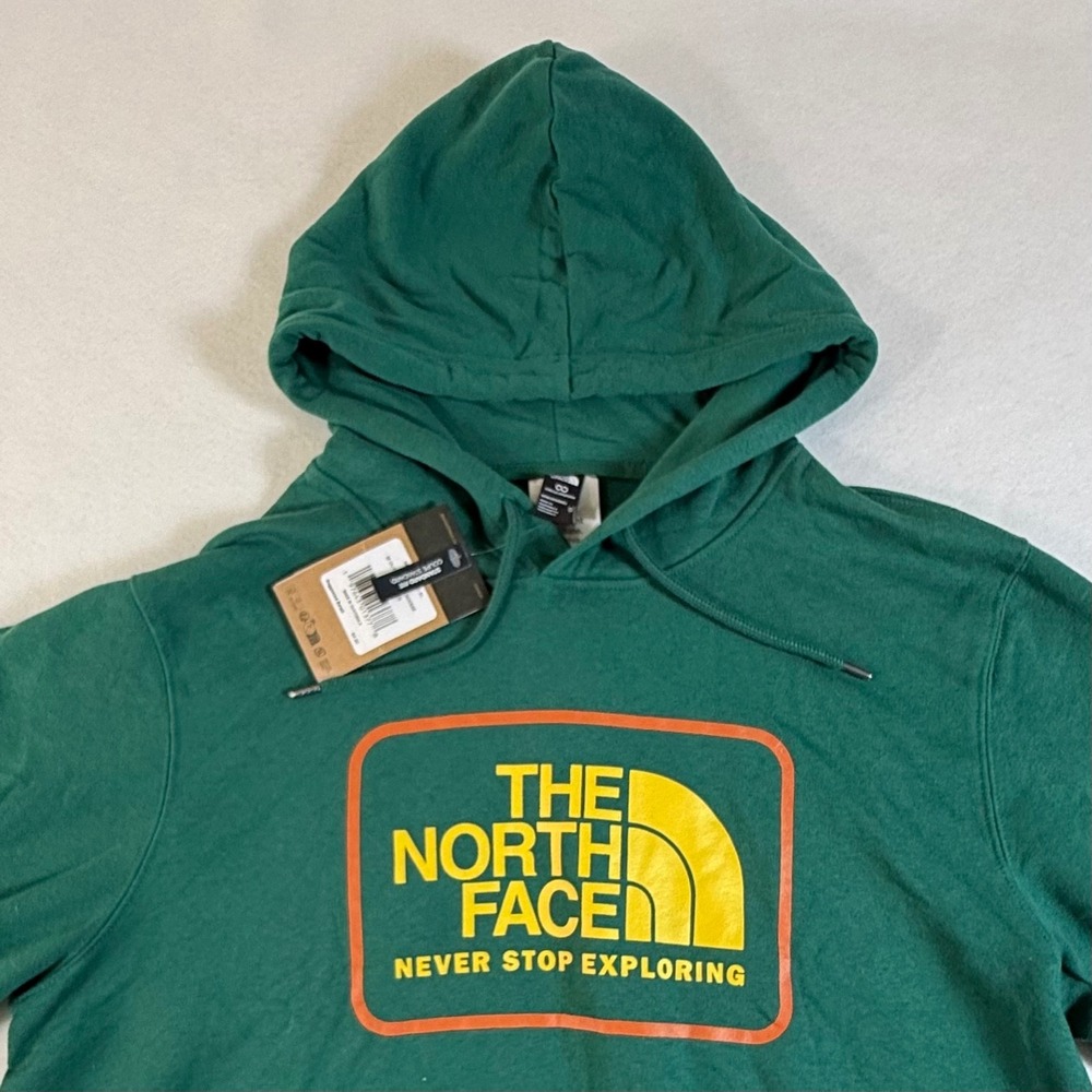 The North Face Hoodie Mens XL Circular Design Logo Graphic Green Performance NEW